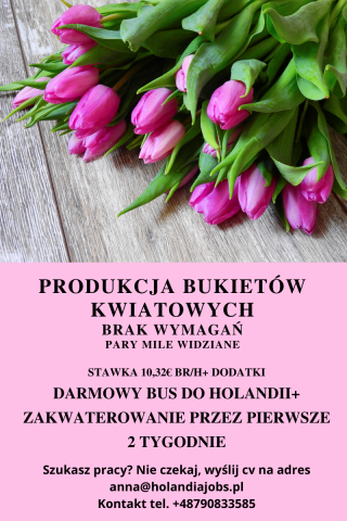 Praca przy kwiatach na hali